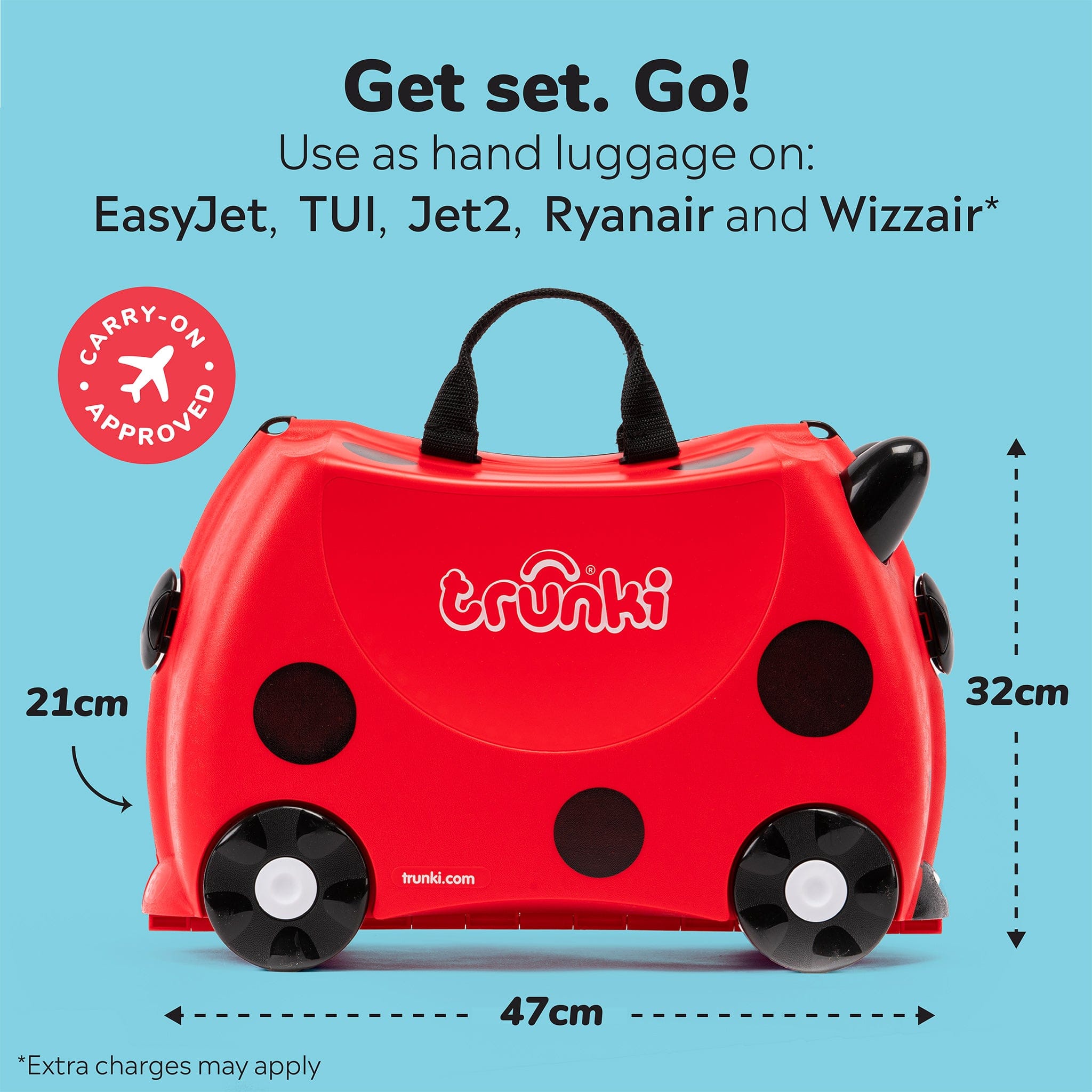 Trunki s Red Ladybird Design for Kids Harley Ladybird