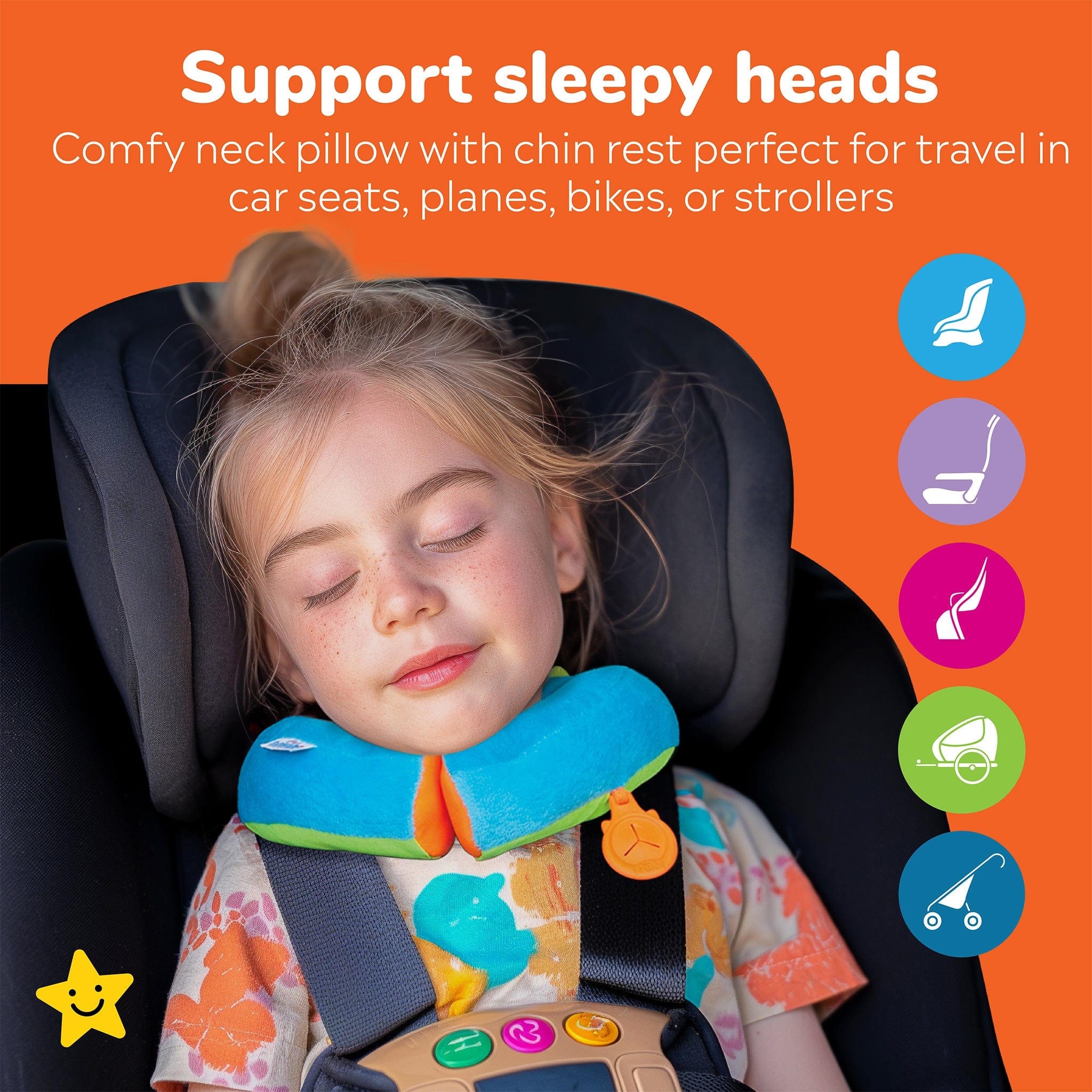 Child car neck support pillow best sale